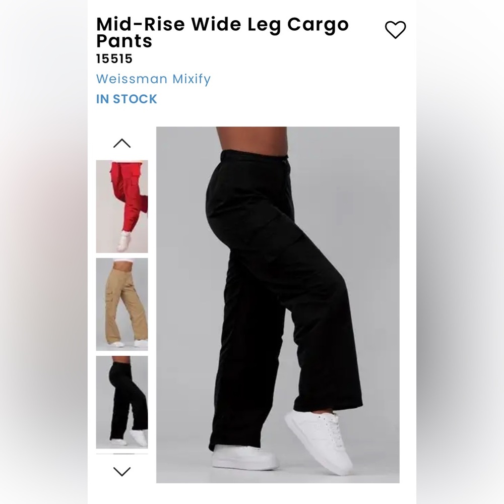 Weissman Black Wide Leg Cargo Pants